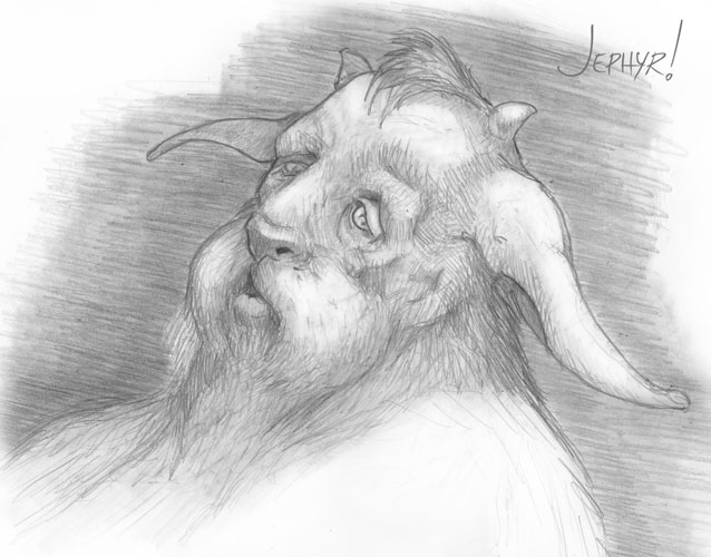 "Master Tiggs; - Pencil Drawing - Copyright 2019, Jephyr (Jeff Curtis), All Rights Reserved